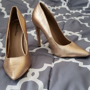 Michael Antonio Rose Gold Shimmer Heels